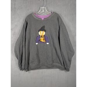 Witch Sweatshirt Womens 3X Gray Extra Shenanigans Halloween Crewneck Pullover